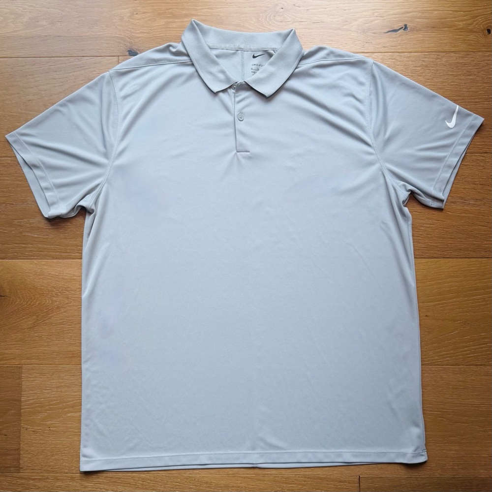 Nike Dri-FIT Victory Golf Polo Shirt Collar Men's XL Light Smoke Grey EUC